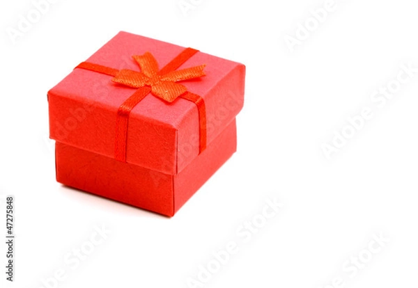 Obraz Red gift box isolated on white