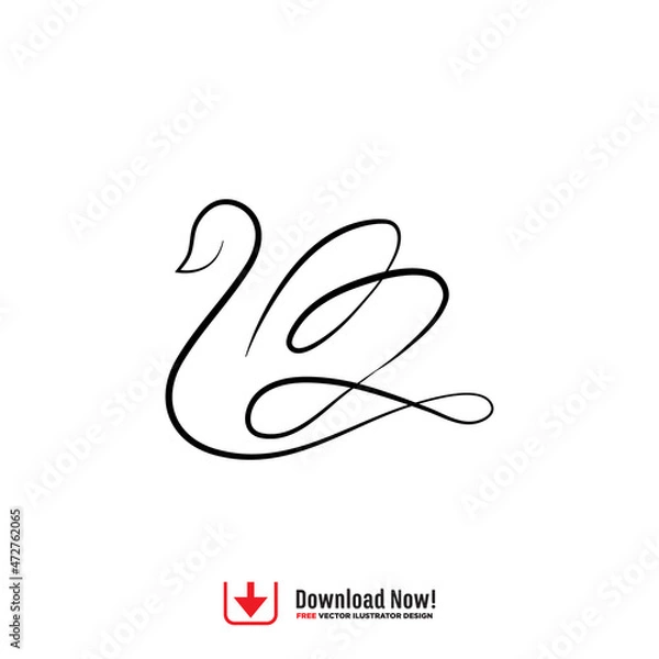 Obraz cloud, swan icon