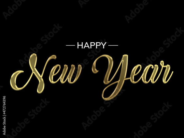 Fototapeta Happy New Year 2020 with golden 3D letters