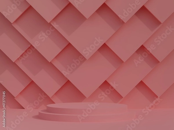 Fototapeta Abstract scene background. Cylinder podium background. Product presentation, mock up, show cosmetic product, Podium, stage pedestal or platform. 3d rendering.