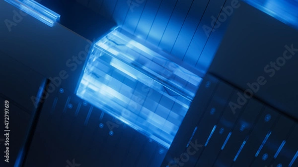 Fototapeta Abstract texture. 3d rendering background can be used in cover design, book design, poster, CD cover, flyer, website background for advertisement, broadcasting, presentation Blue, tech, cube.jpg