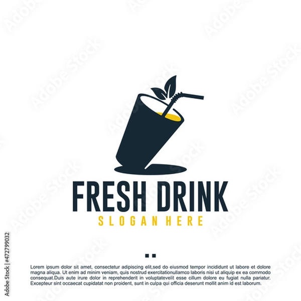 Obraz fresh drink,healthy , logo design template