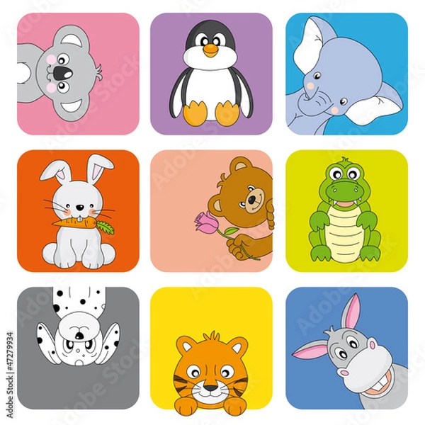 Obraz Divertida tarjeta de animales