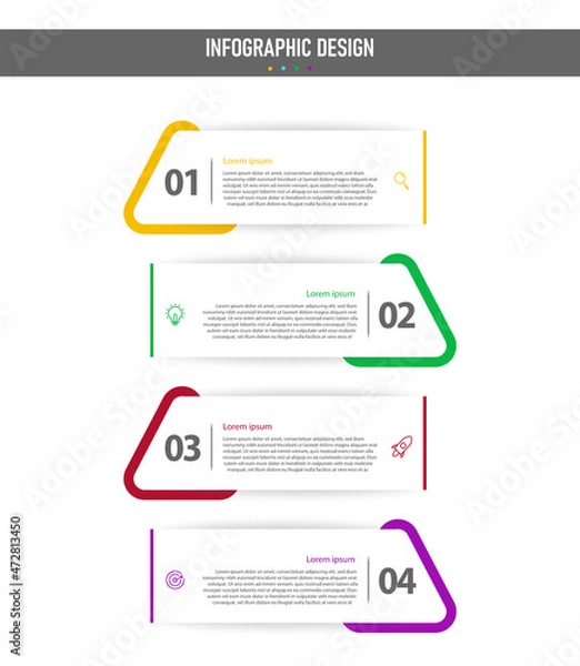 Fototapeta Business infographic template with steps 