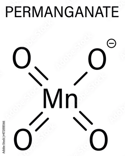 Fototapeta Permanganate anion, chemical structure. Skeletal formula.	