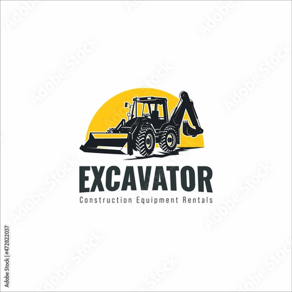 Obraz Excavator logo designs concept vector illustration