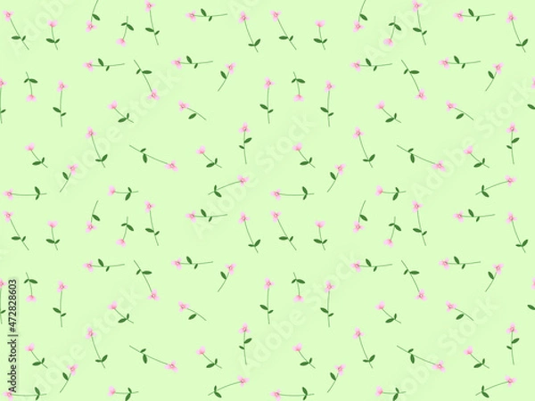 Fototapeta flower seamless pattern on green background