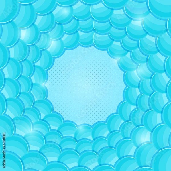 Fototapeta Abstract Blue Card with Copyspace and Bubble Circle