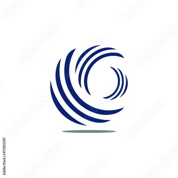 Obraz abstract blue wave logo