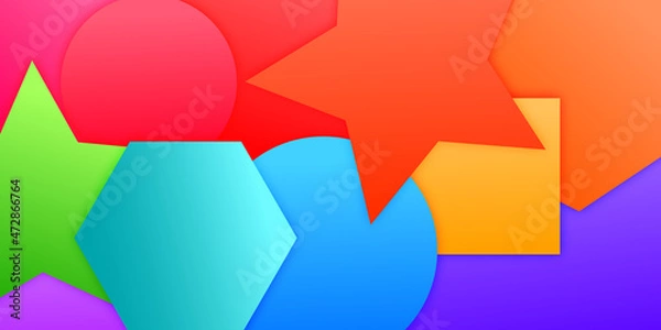 Fototapeta Rainbow background multiple shape pieces