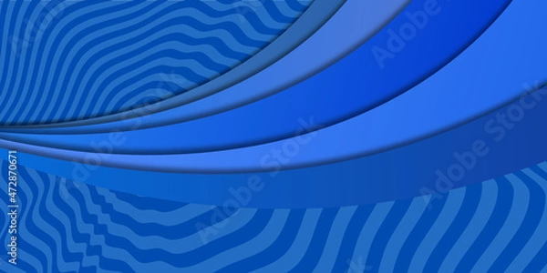 Obraz Blue tones background with waves and bows