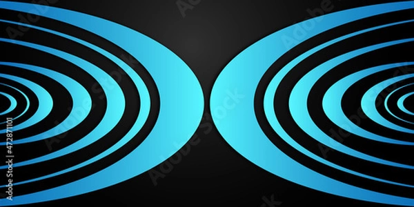 Obraz Black and blue background with bow shapes