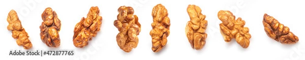Obraz Walnut Isolated. Walnut kernel Nut  on white background.