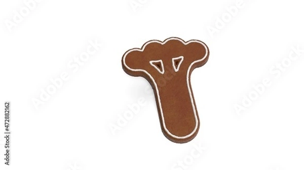 Fototapeta 3d rendering of gingerbread symbol of celery isolated on white background