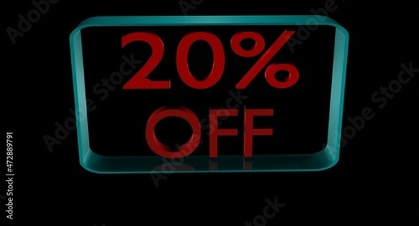 Obraz 20% off sale discount text 3d
