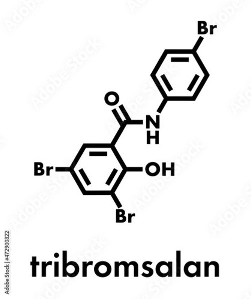 Fototapeta Tribromsalan disinfectant molecule. Skeletal formula.