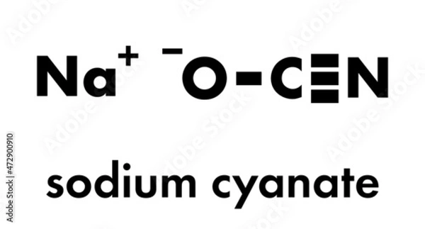 Fototapeta Sodium cyanate, chemical structure. Skeletal formula.
