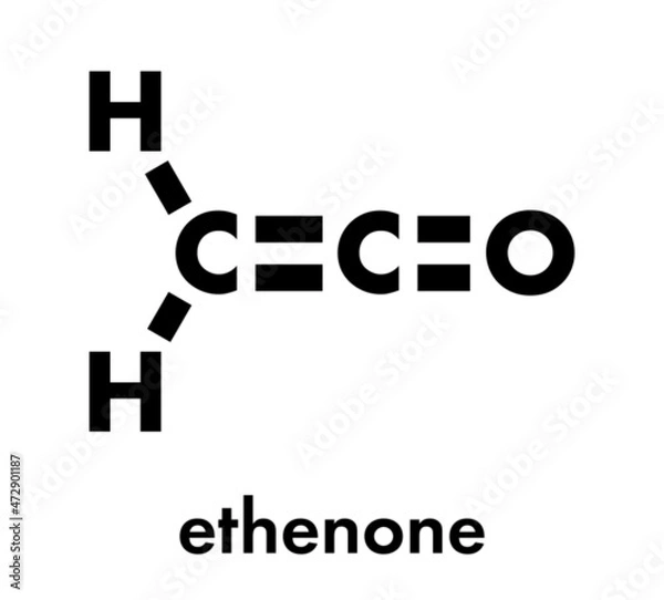 Fototapeta Ethenone or ketene molecule. Skeletal formula.