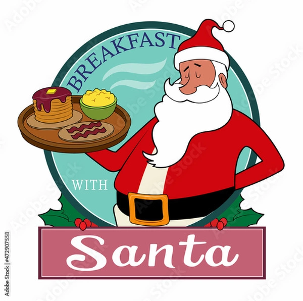 Obraz Santa Claus serving a hot breakfast.