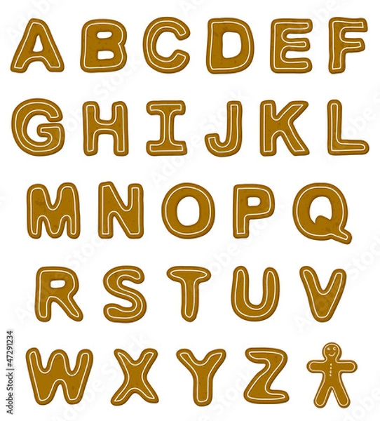 Obraz Gingerbread Font Letters