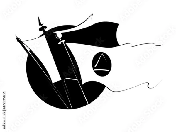 Fototapeta Three pledge flags blowing in the wind vector