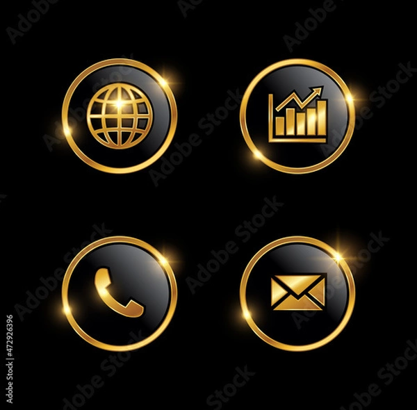 Fototapeta Golden Web Development Icon Set