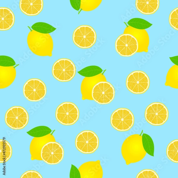 Fototapeta lemon slice seamless pattern