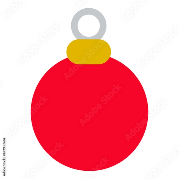 Fototapeta Red christmas ball icon. Vector illustration. Christmas ball vector icon for web design.
