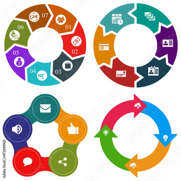 Obraz Business infographics. Set of pie chart	