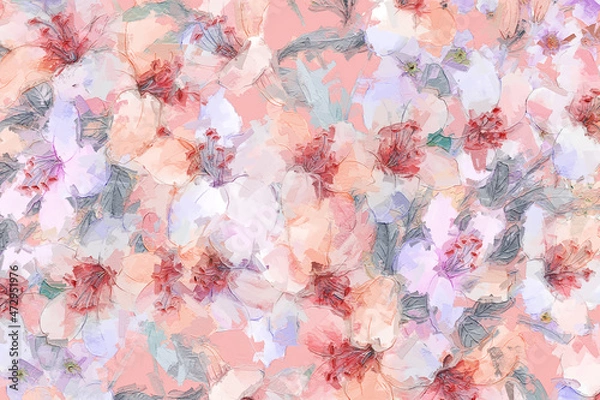 Obraz Beautiful oil painting flower illustration