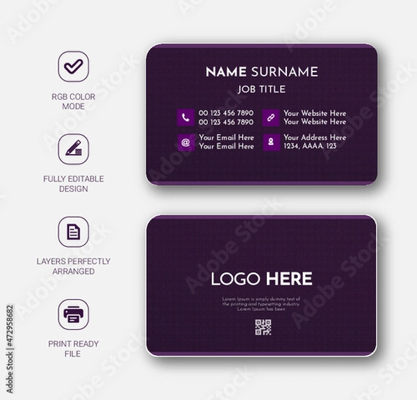 Fototapeta Modern Business Card - Creative and Clean Business Card Template design with colorful 