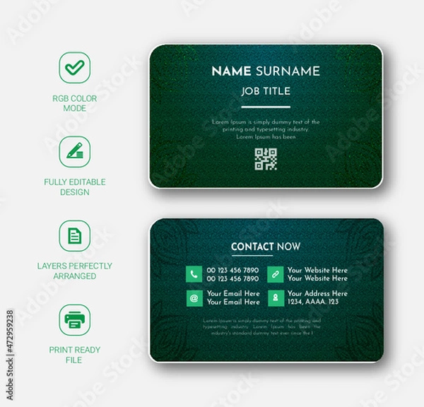 Fototapeta Modern Business Card - Creative and Clean Business Card Template design with colorful 