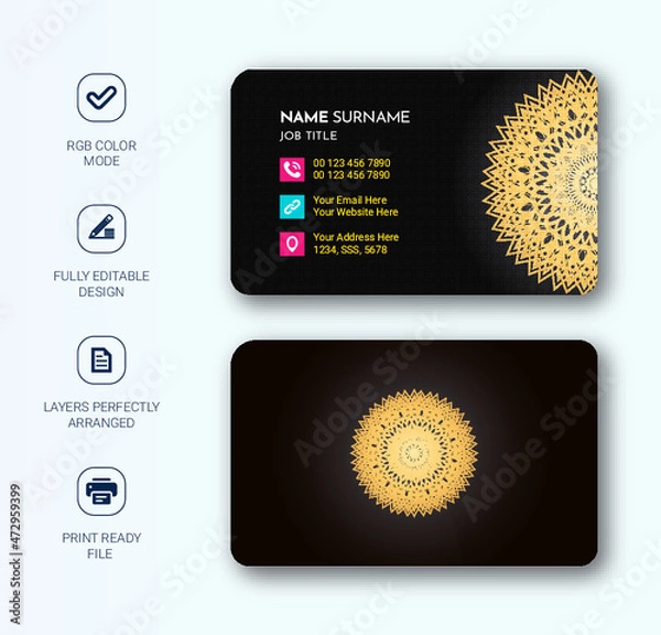 Fototapeta Modern Business Card - Creative and Clean Business Card Template design with colorful 