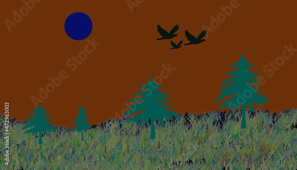 Fototapeta winter forest landscape