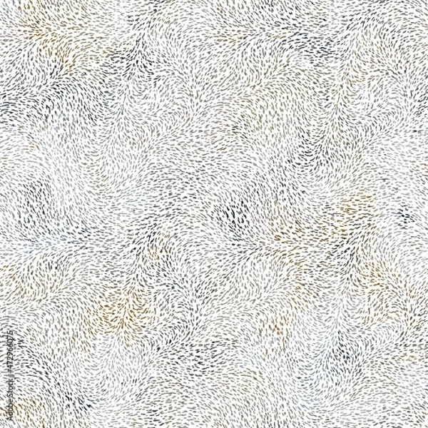 Fototapeta Seamless neutral tan and white distressed grungy motif surface pattern design for print. High quality illustration. Textured textile repeat print swatch. Aged gray dirty elegant abstract illustration.