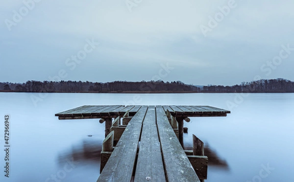 Fototapeta Bootssteg blick auf dem See