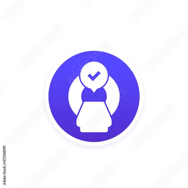 Fototapeta MRI scanner vector icon with checkmark