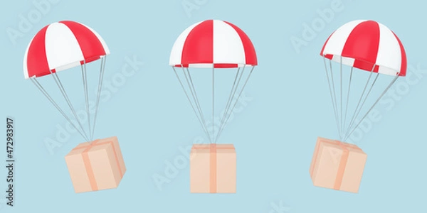 Obraz Package box landing 3d illustration