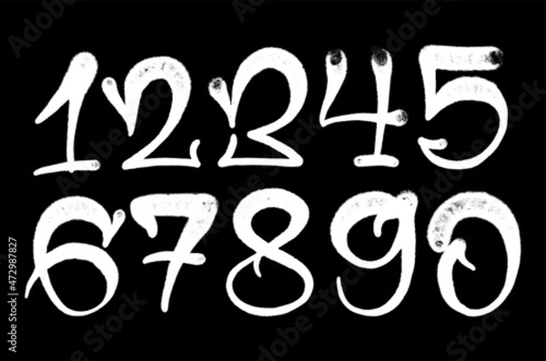 Obraz graffiti numbers. set of numbers in the style of graffiti spray paint