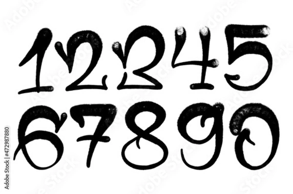 Obraz graffiti numbers. set of numbers in the style of graffiti spray paint