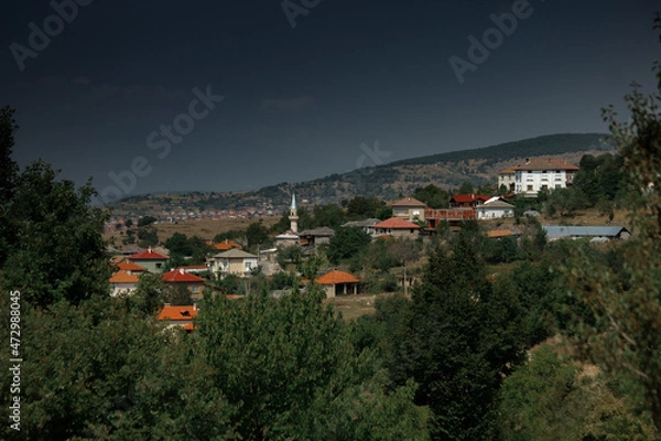 Fototapeta Summer day in nature with greenery, fresh air, in Tuhovishta, Bulgaria