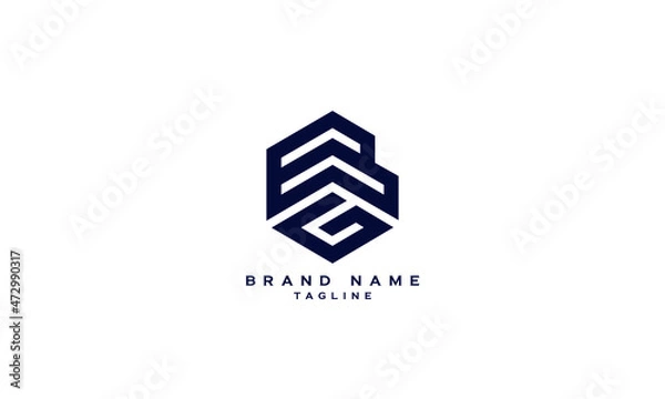 Obraz BG, GB, EG, GE, Abstract initial monogram letter alphabet logo design