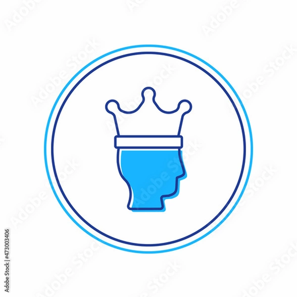 Fototapeta Filled outline King crown icon isolated on white background. Vector