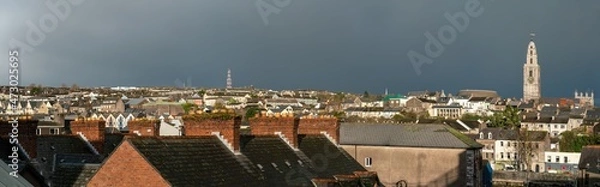 Obraz Panoramic view of Cork city with Shandon and Bells Tower St. Anne’s church