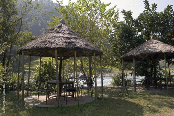 Obraz gazebo near the river