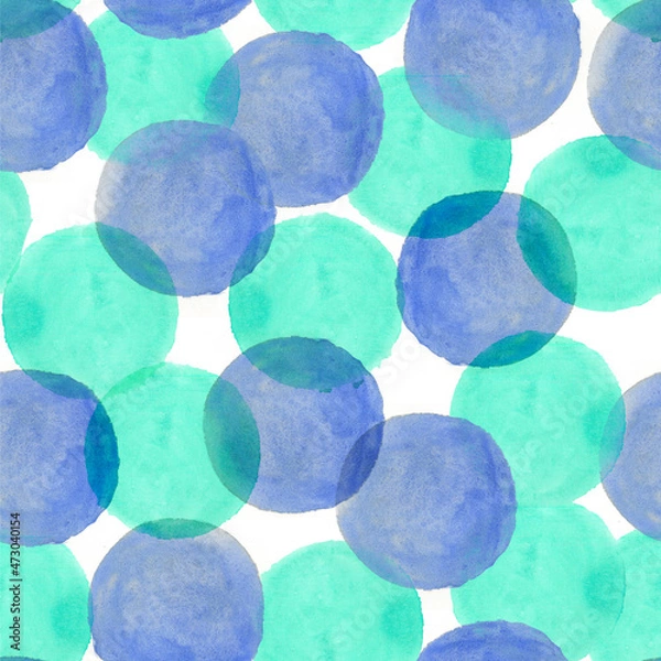 Fototapeta Watercolor seamless pattern with circles