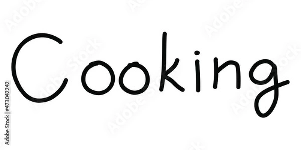 Obraz Handwritten word - cooking. Vector  simple lettering.