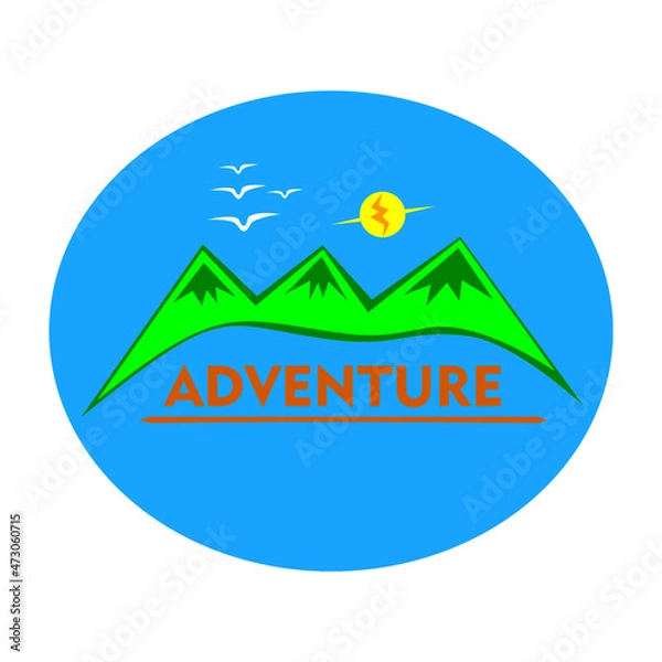 Obraz Colorful mountain scenery logo design. Creative logo design