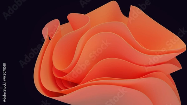 Fototapeta Abstract orange waves in windows 11 style