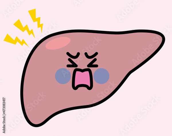 Fototapeta 肝臓　キャラクター　急性肝炎